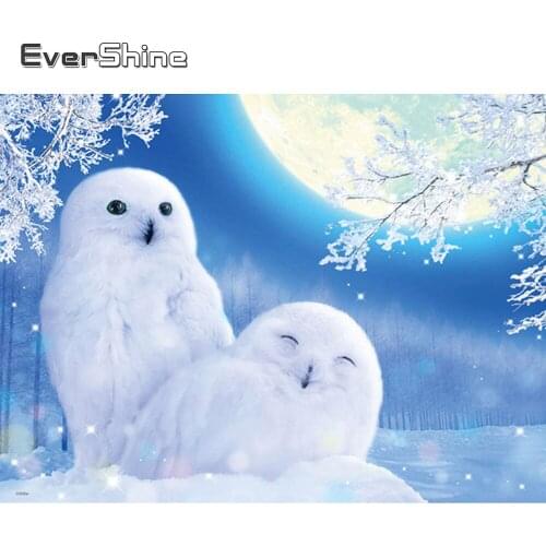 Evershine Diamond Painting Scenery Snow Full Drill Cross Stitch Diamond Embroidery Animals Full Display Diamond Mosaic Handcraft