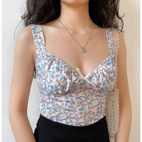 Deep Neckline Sexy Bow Idyllic Flowers Lovely Wide Waistcoat Suspender