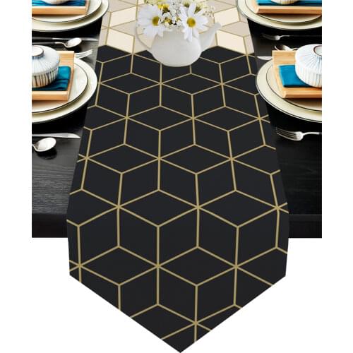 Geometric Grid Pattern Table Runners Modern Home Kitchen Dining Tablecloths Wedding Party Table Decoration Table Runner