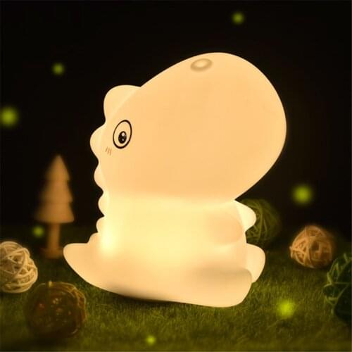 GEEKFUN Table Lamp Silicone LED Night Light Cartoon Dinosaur USB Touch Sensor Light Atmosphere Beside Kids Baby Gift Moon Lamp