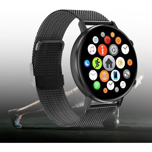 2020 New Smart Watch Men Women Sport Heart Rate Pressure Monitor Full Round Touch Smartwatch IP68 Waterproof Music Control Clock