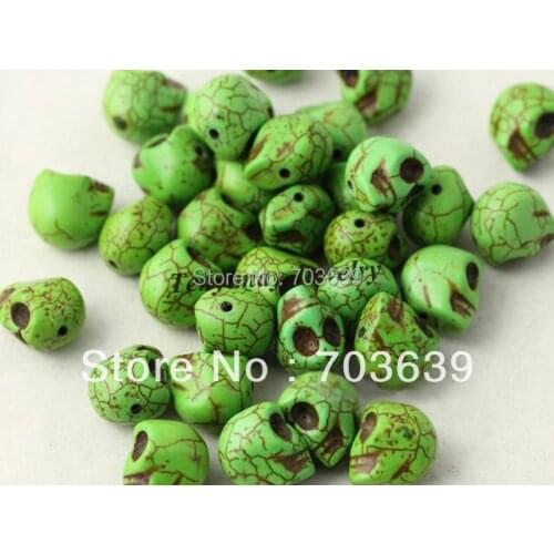 Wholesale 60pcs 14x18mm Skull Beads For DIY 10 Colors Free Shipping