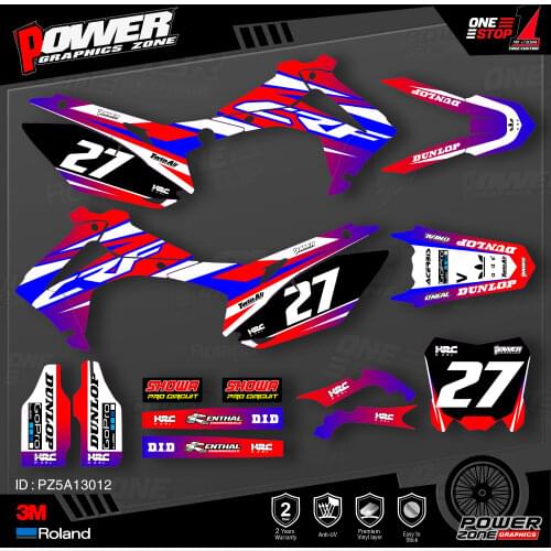PowerZone Custom Team Graphics Backgrounds Decals 3M Stickers Kit For HONDA 2014-2017 CRF250R 2013-2016 CRF450R 012