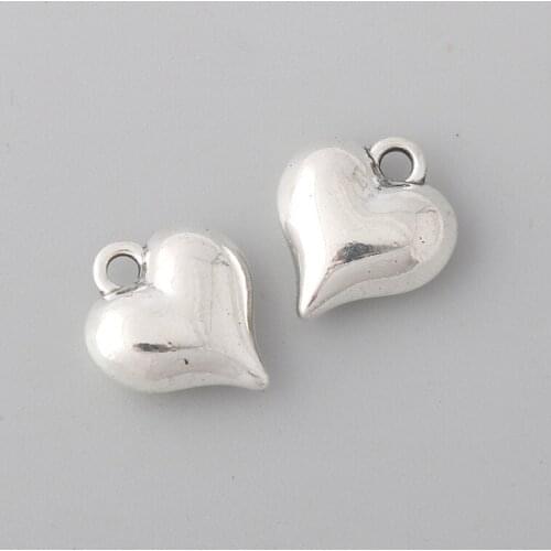 RAINXTAR Fashion Alloy Vintage Puffy Heart Jewelry Making DIY Charms 14*16mm 10pcs AAC023