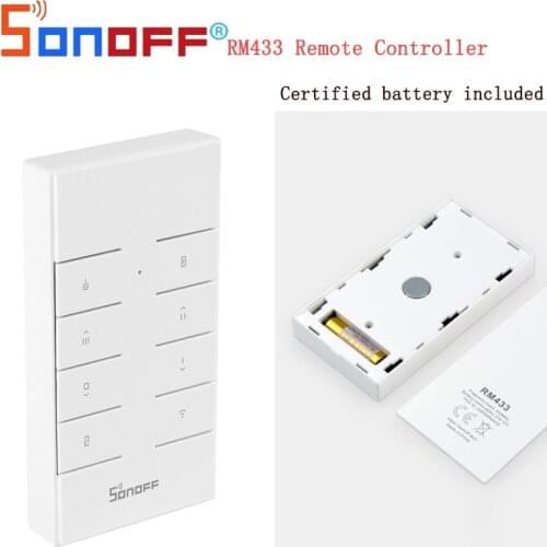 SONOFF RM433 RF Remote Controller 8 Keys Multipurpose Custom 433MHz Control Works With Sonoff TX Series/D1/4CH Pro R3/RF Switch