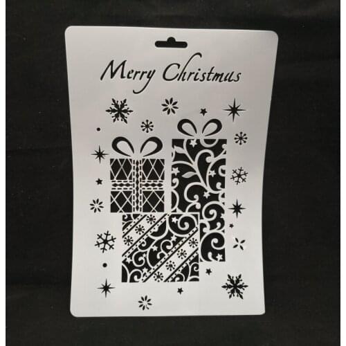 Christmas gift Layering Stencils for Diy scrapbook/photo album Decorative Embossing coloring,painting stencil,home decor