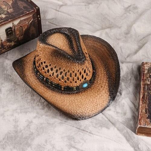 Hat Outdoor Fishing Western Cowboy Straw Hat Male Sun Hat Vacation Beach Hat