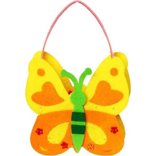 Lovely DIY Non Woven Cloth Cartoon Bag Kids Children Kindergarten Art Class Felt Craft Handbag Sewing Kit