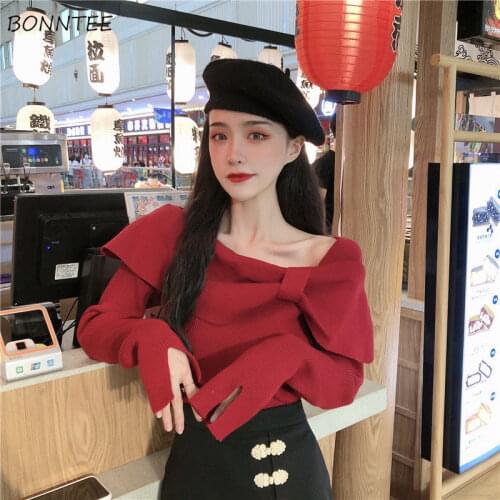 Sweater Women Design Ins Tender Daily Japanese Style Long Sleeve Fall New Stylish Pullovers Knitted Kawaii Simple Teenagers Pure