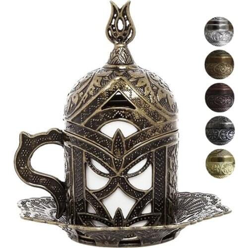 Pearl Collection Handmade Greek Arabic Fancy Turkish Coffee Cups Gold Silver Copper Antique Green 2OZ Espresso Made in Turkey