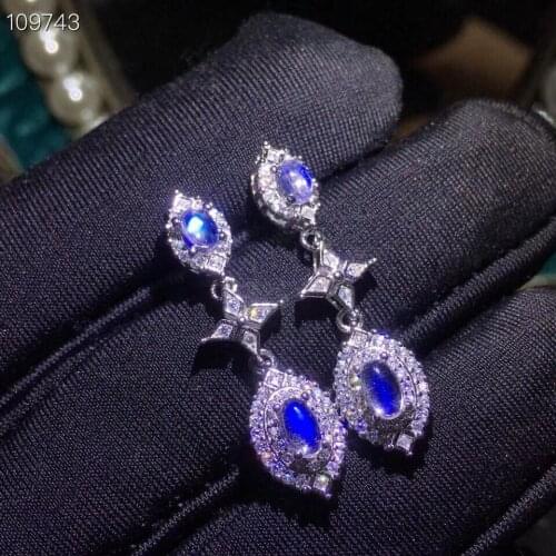 Natural blue moonstone stud earrings, 925 silver, clean stones, beautiful colors, ladies earrings