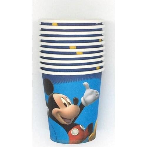 10Pcs Disney Mickey Mouse Theme Kids Boy Girl Happy Birthday decoration party Disposable Paper Cups Baby Shower Supplies