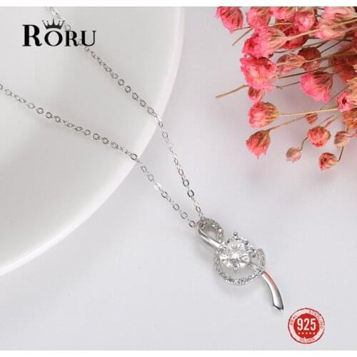 100% 925 Sterling Silver Jewelry Women Personality Musical Note Moissanite Necklace Silver Wedding Pendant Necklace Gift