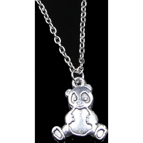 20pcs 23*18mm Panda Bear Pendant Necklace Link Chain For Female Choker Necklace Creative Jewelry party Gift