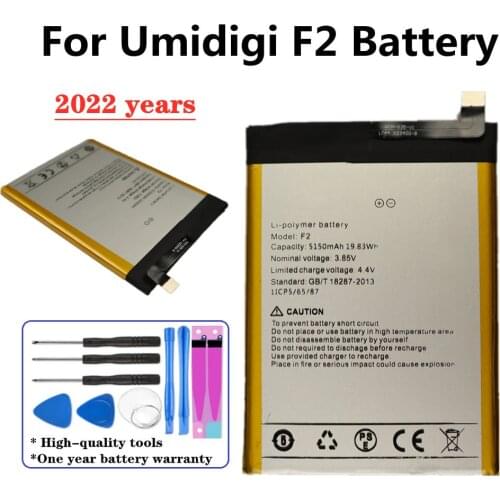 2021 New Genuine 5150mAh Battery For UMI Umidigi F2 F 2 Phone Bateria Batteries + Tools