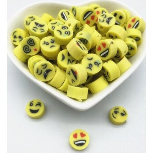 30pcs/Lot 10mm Mixed Colors LOVE Shape Clay Spacer Beads Polymer Clay Beads For Jewelry Making DIY Handmade Accessories #40