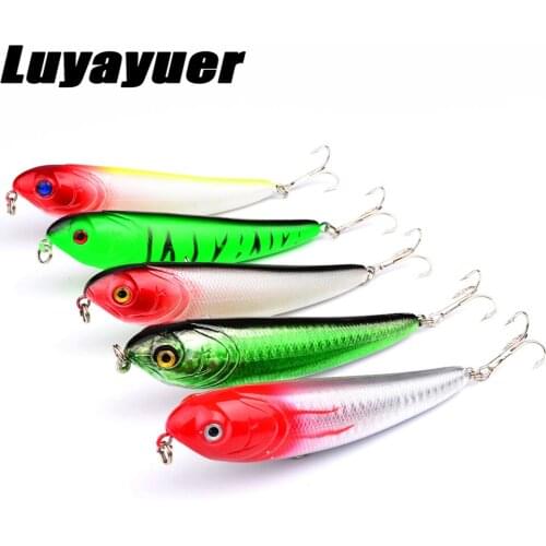 5Pcs Set Artificial Hard Fishing Lures Topwater Lures for Freshwater 3D Eyes Fishing Bait Fishing Tackle Lure Kit Set