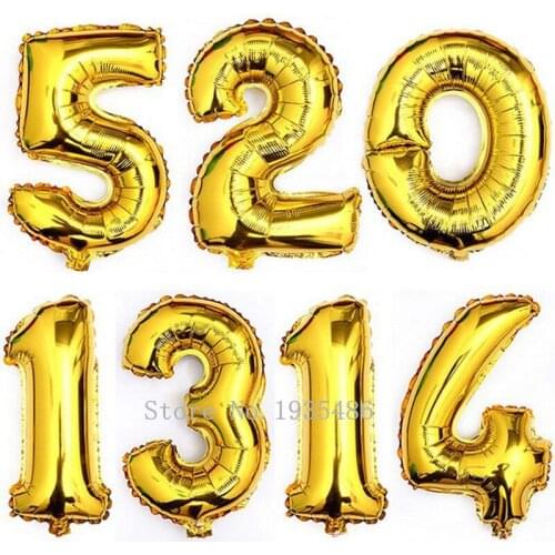 7pcs 16'' Cute Silver/Gold Alphabet Letters Number Foil Balloon Happy Birthday Party Wedding Decoration Ballon