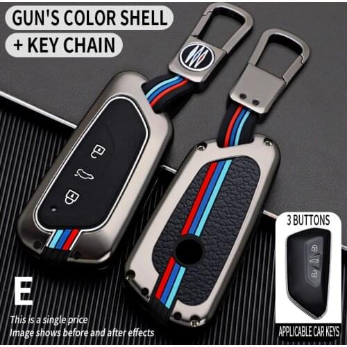 Zinc Alloy Key Case for VW Volkswagen Golf 8 Mk8 2020 Skoda Octavia 3 Buttons Smart Keyless Remote Control Cases Keychain Holder