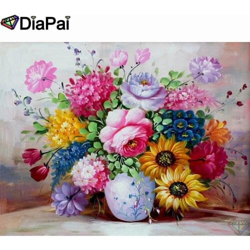 DIAPAI 5d Diamond Painting Full Square/Round "Flower landscape" Picture Of Rhinestone DIY Diamond Embroidery Home Decor A25590