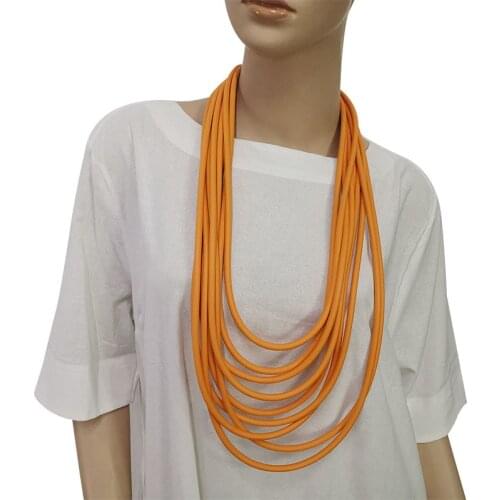 YD&YDBZ Multi Color Soft Silicone Rope Long Necklace For Women Unique Multi-layer Leather Material Necklaces Party Accesories