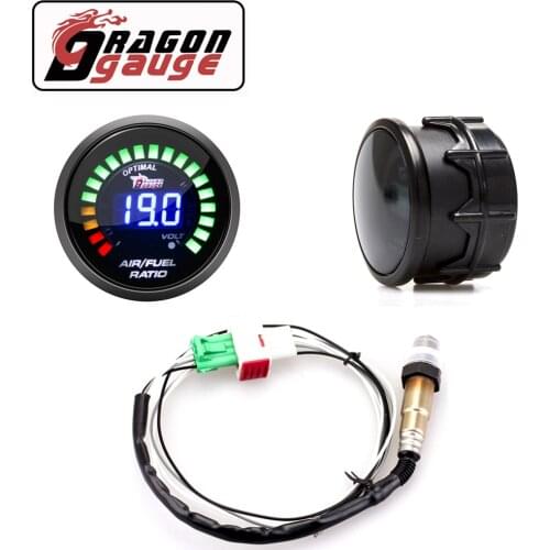 「DRAGON」 2" 52mm Air Fuel Ratio Gauge LED Digital Display With Narrowband O2 Oxygen Sensor Car Gauge for 12V Car 0258006028
