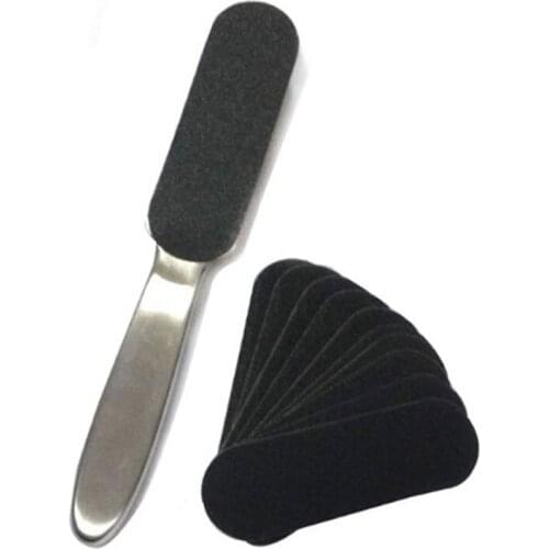 H7JC Pedicure Callus Remover Stainless Steel Foot Rasp File 10 Double-Sided Replacement Grits Pad Easy Heel Scrubber