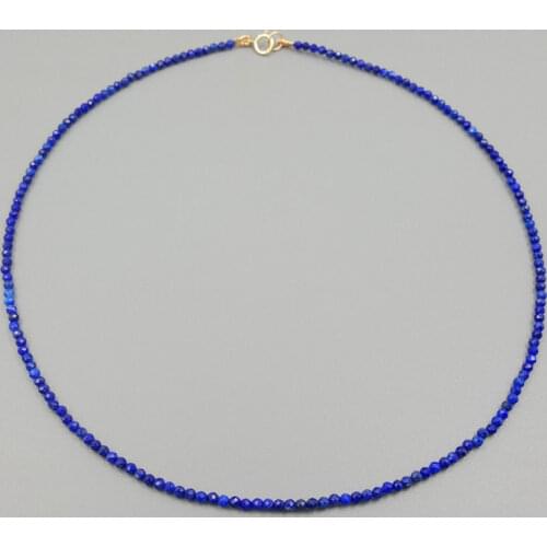 Natural Lapiss Lazulis 2-3mm Tibetan silver Choker Tiny Necklacc 16