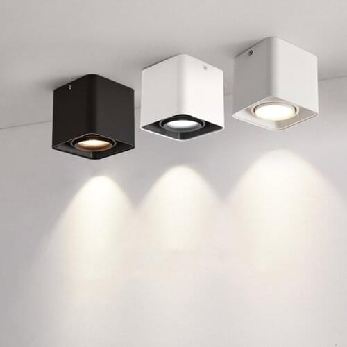 Square Dimmable Surface MountedLED Downlights 7W COB LED Ceiling Spot Lights AC110-220V ceiling led lights Indoor Spot Lightings