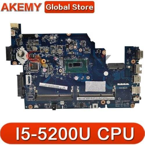 Akemy laptop Motherboard For ACER Aspire E5-531 E5-571 I5-5200U Mainboard Z5WAH LA-B161P