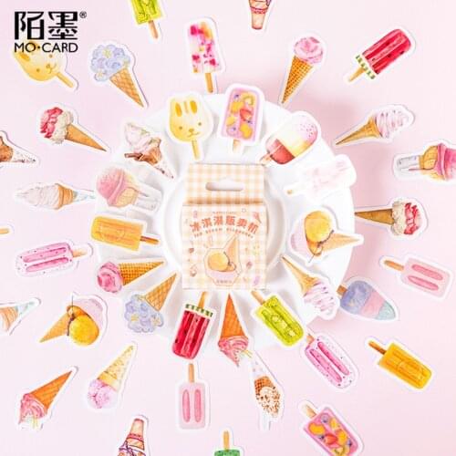 Mo. Card Ice cream vending machine mini paper diary sticker Scrapbooking Decoration label 45 psc/pack Wholesale