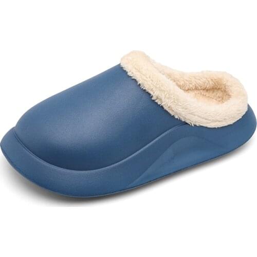 EVA Men Slippers High Quality Winter Home Slippers Waterproof Short Plus Slipper Unisex Warm Cotton Indoor Shoes Size 45