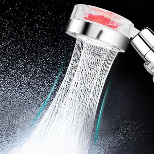 Turbocharged Shower Head Bathing Showering One-Buttom Adjustment Saving Water Rainfall High Pressure Massage Showerhead