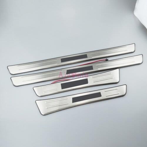 Stainless Steel LED Lamp Door Sill Scuff Plates For Toyota Land Cruiser 100 FJ100 1998-2007 Car-Styling Accessories