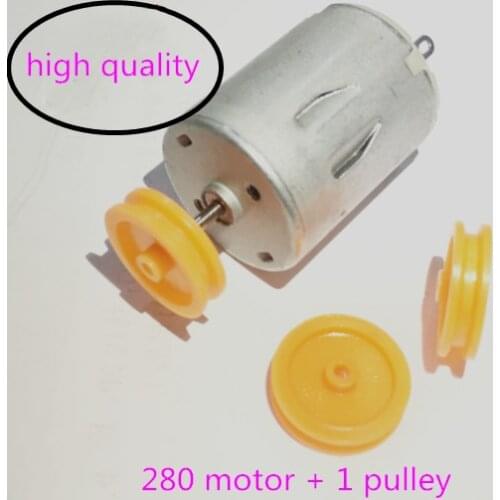 New 280 3V-12V DC motor with pulley, use for DIY production / trolley motor