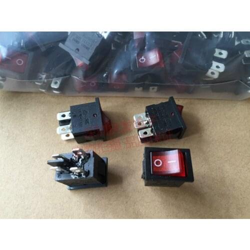 Original new 100% SM601 SMA0 4pin rocker switch power switch with light red LED opening 13*19mm