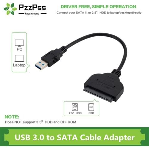 PzzPss USB SATA 3 Cable Sata To USB 3.0 Adapter UP To 6 Gbps Support 2.5Inch External SSD HDD Hard Drive 22 Pin Sata III A25 2.0