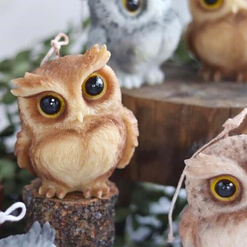 Owl Silicone Candle Molds Concrete Plaster Owl Decoration Molds Creative Lovely Animal Aroma Candle Molds