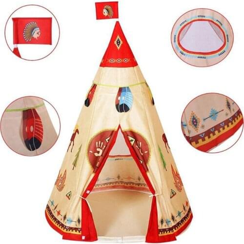 Foldable Kids Girls Conical Teepee Tent Play Tent For Indoor & Outdoor Play