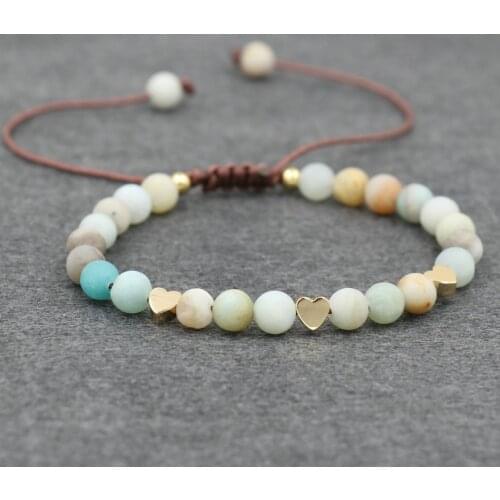 Unique Design Stone Beads Bracelet Men Women Handmade Love Heart Strand Braid Bracelet For Women Jewelry Bead Pulseira Feminina
