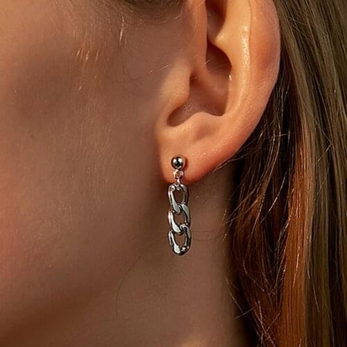 1 Pair Vintage Chain Ear Clip Drop Earrings Women Casual Ear Studs Hook Earrings Jewelry Gift