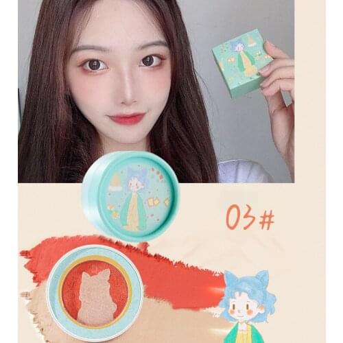 VONGEE Embossed Blush Palette High Light Natural Heart Waterproof Rouge Pigment Blusher Power Long-lasting Face Makeup TSLM2