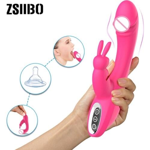 Female sex toy charging rabbit head massage vibrator female silicone fun vibrator masturbation dildo adult products Erotic toys
