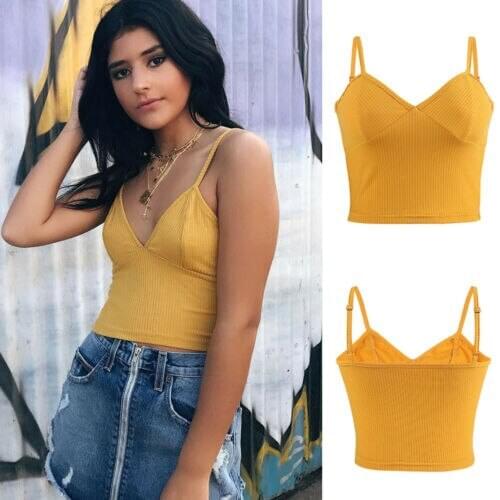Women Casual Solid Tank Tops Vest Blouse Sexy Sleeveless Crop Top Camis sexy streetwear