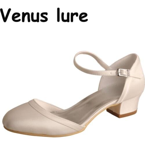 Custom Handmade Round Toe Mary Janes Shoes Women Heels Ladies Wedding 3.5CM