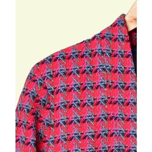Autumn and Winter New Small Style Woven Tweed Check Button Temperament Jacket