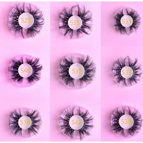 1 Pair 25mm 3D False Eyelashes 100% 5D Mink Hair Fake Lashes Dramtic Thick Long Wispies Fluffy Eyelashes Extension Makeup Tools