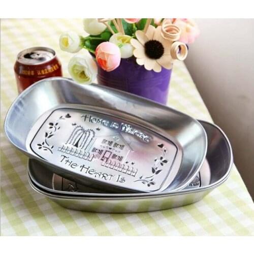 1PC Zakka Rectangular Silver Retro Small Iron Plate Home Candy Fruit Tray JL 003