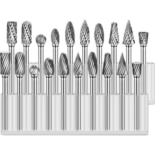 10Pcs/set 6mm Head Carbide Rotary Burrs Tungsten Steel Grinding Head 3mm Shank Diamond Cut Rotary Milling Cutter Grinder Bit