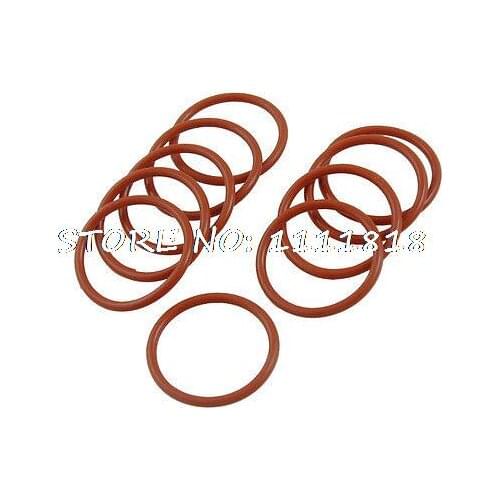 30mm OD 2.5mm Thickness Red Silicone O Ring Oil Seals 10 Pcs
